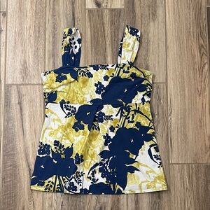 Ann Taylor Yellow and Blue Floral Camisole